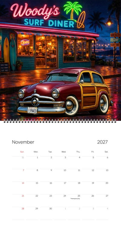 2027 Woodie Neon Calendar FYRWOD-CA