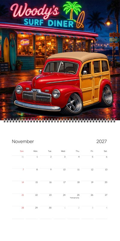 2027 Woodie Neon Calendar GOTWUD-CA