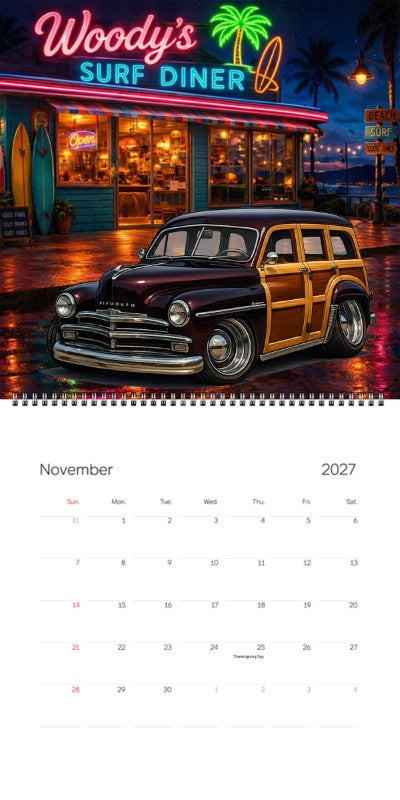 2027 Woodie Neon Calendar GRMPSUV-CA