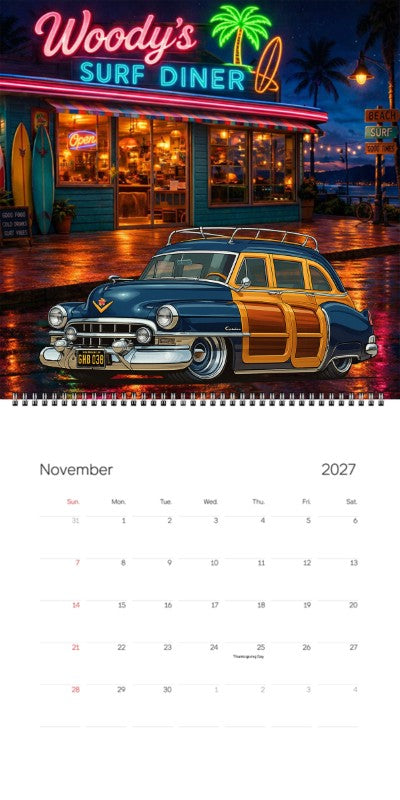 2027 Woodie Neon Calendar GWB038-CA