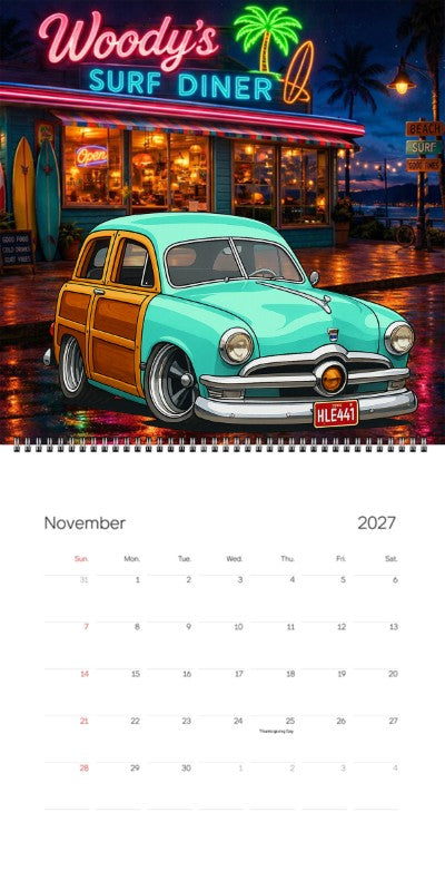 2027 Woodie Neon Calendar HLE441-CU