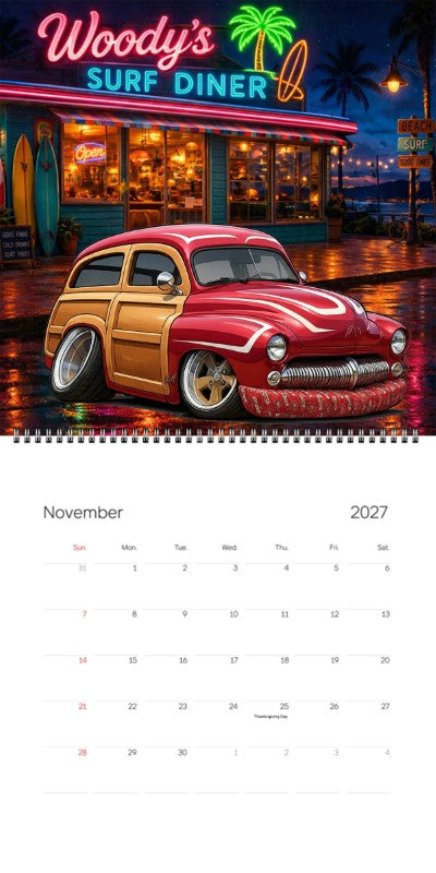 2027 Woodie Neon Calendar HTRDWDY-CA
