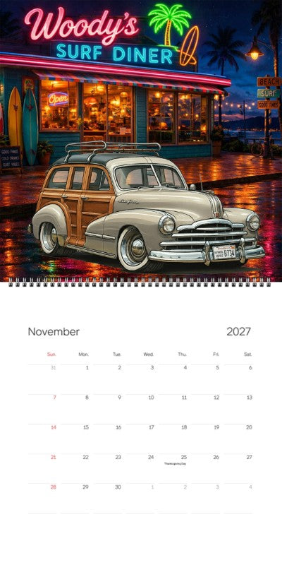 2027 Woodie Neon Calendar HVB734-CA