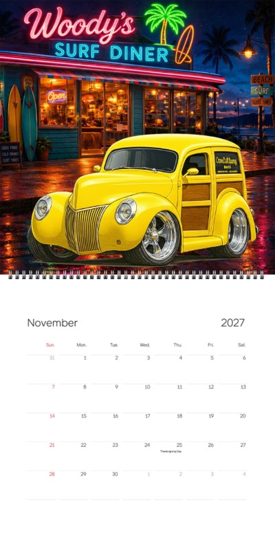 2027 Woodie Neon Calendar IRONWD-CA