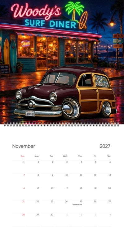 2027 Woodie Neon Calendar JAGWOOD-CA