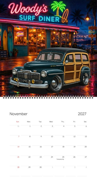 2027 Woodie Neon Calendar KLWOODY-CA