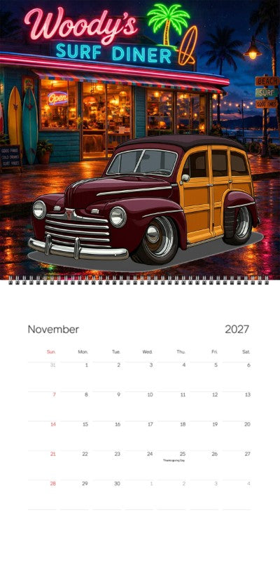 2027 Woodie Neon Calendar OLD46-CA