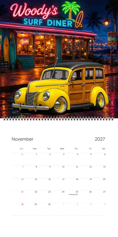 2027 Woodie Neon Calendar POPSWDE-CA