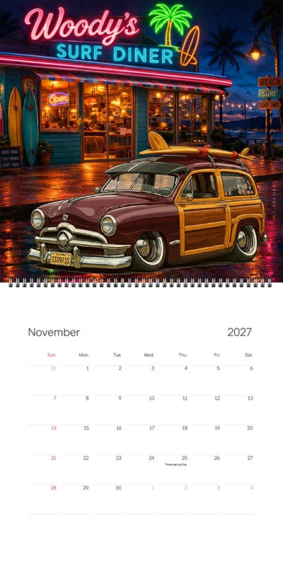 2027 Woodie Neon Calendar SSURFSS-CA