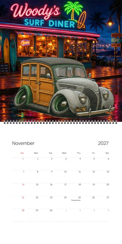 2027 Woodie Neon Calendar WAS27MI-CA