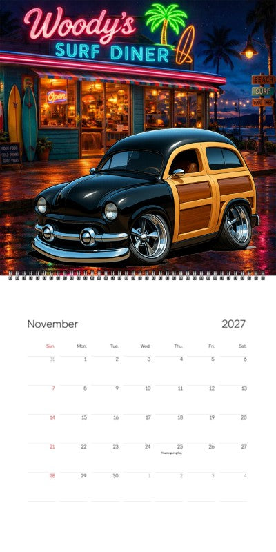 2027 Woodie Neon Calendar WDNROD-CA