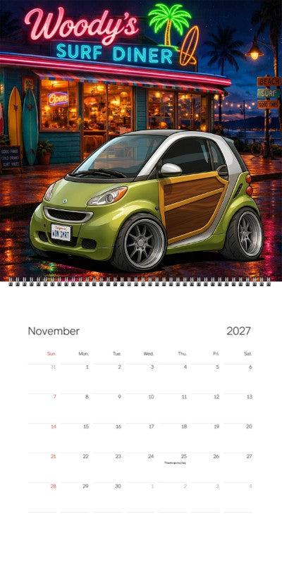 2027 Woodie Neon Calendar WDNSMRT-CA