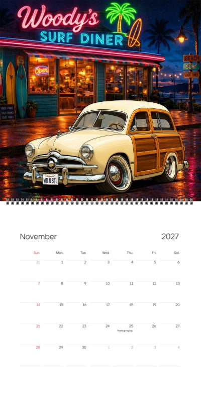2027 Woodie Neon Calendar WDNSTL-CA