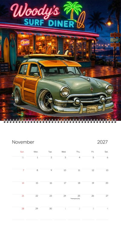 2027 Woodie Neon Calendar WDY51-CA