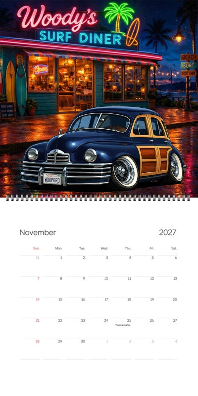 2027 Woodie Neon Calendar WODPKRD-CA