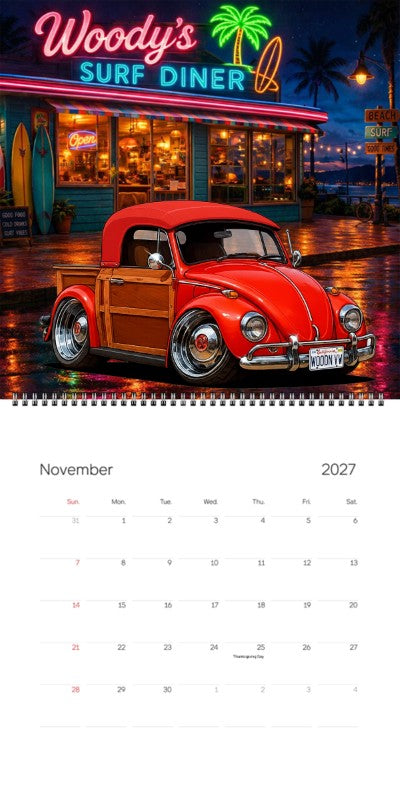 2027 Woodie Neon Calendar WOODNVW-CA