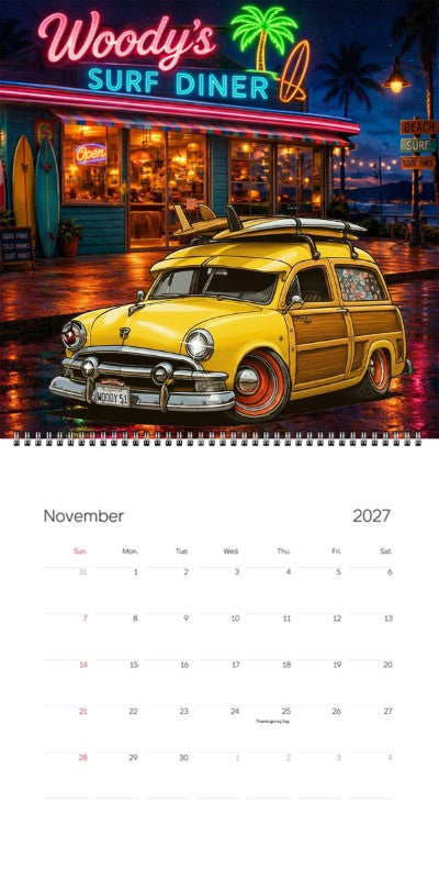 2027 Woodie Neon Calendar WOODY51-CA