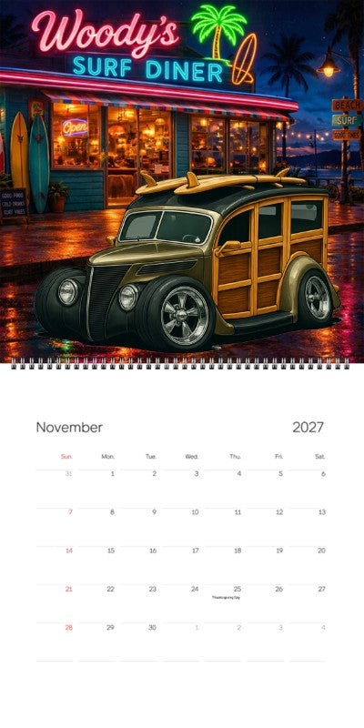 2027 Woodie Neon Calendar WUDN37-CA