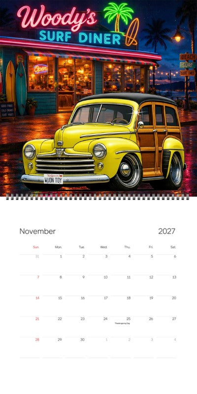 2027 Woodie Neon Calendar WUDNTOY-CA