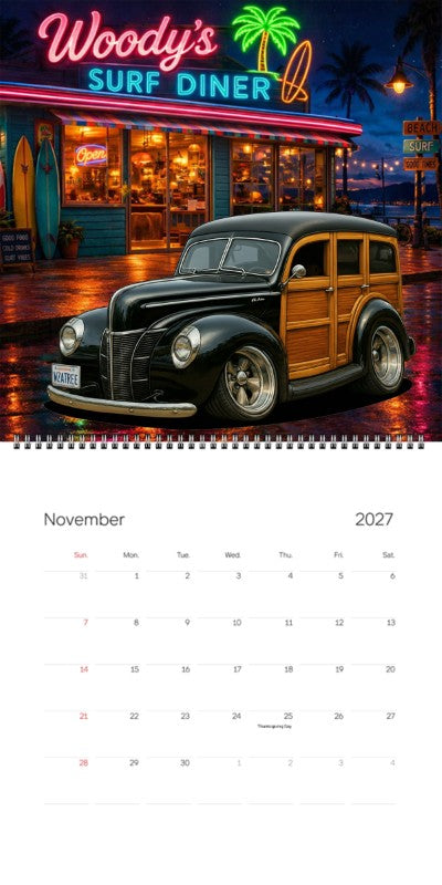 2027 Woodie Neon Calendar WZATREE-CA