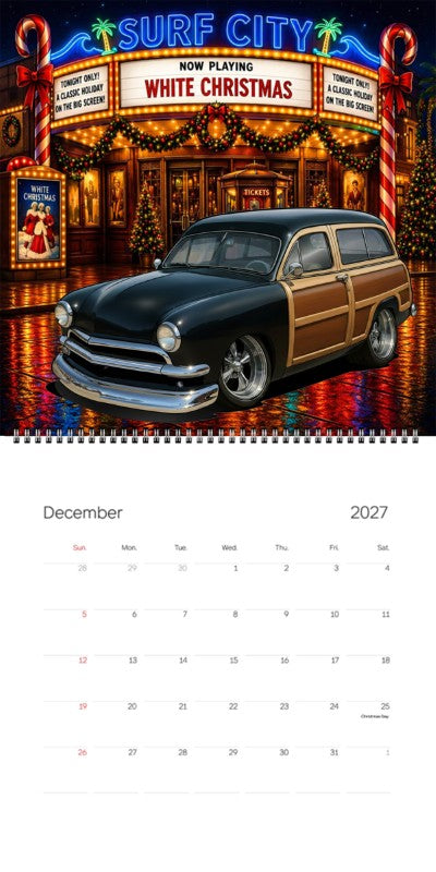2027 Woodie Neon Calendar 200019-XX