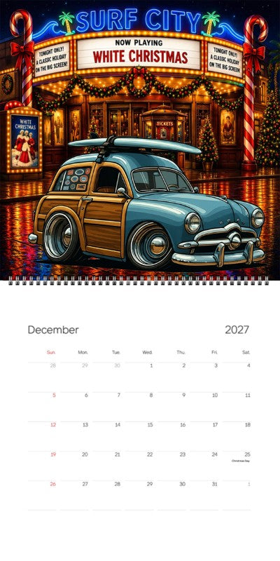 2027 Woodie Neon Calendar 49WUDEE-CA