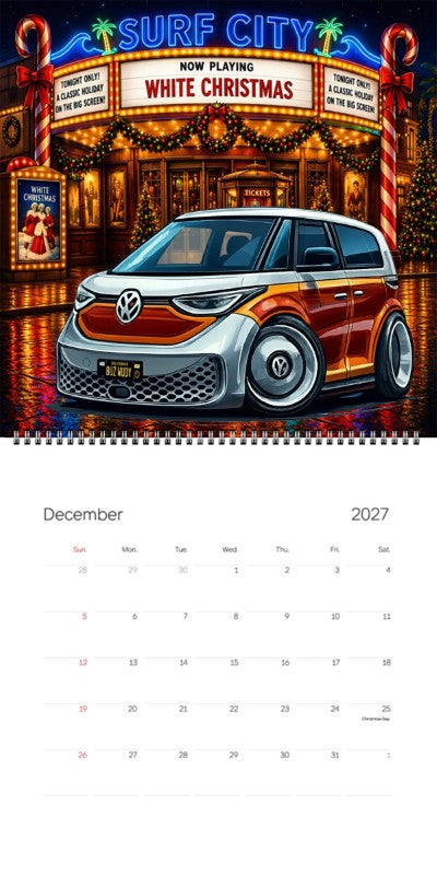 2027 Woodie Neon Calendar BUZWUDY-CA