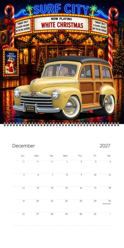 2027 Woodie Neon Calendar OLDIEBUTWOODIE-XX