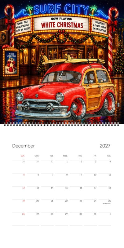 2027 Woodie Neon Calendar OLDSRFR-CA