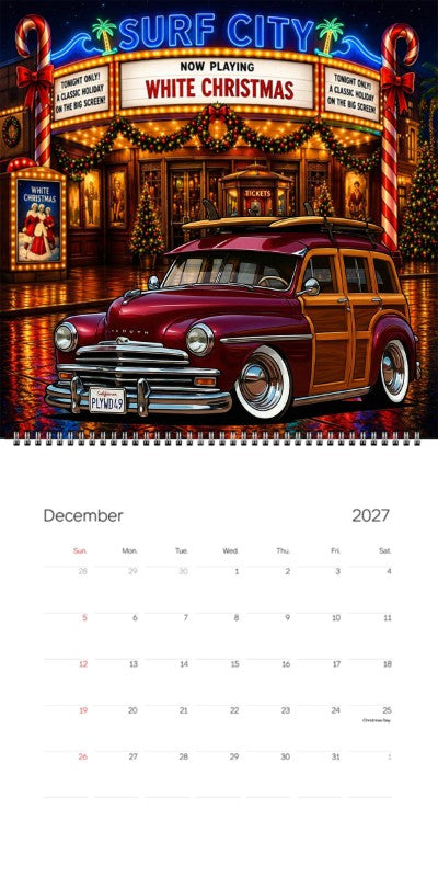 2027 Woodie Neon Calendar PLYWD49-CA