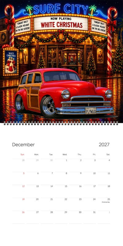 2027 Woodie Neon Calendar PLYWUD-CA