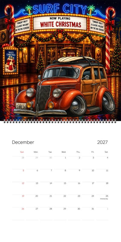 2027 Woodie Neon Calendar SURF36-CA