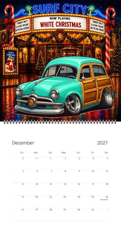 2027 Woodie Neon Calendar WOODSUV-CA