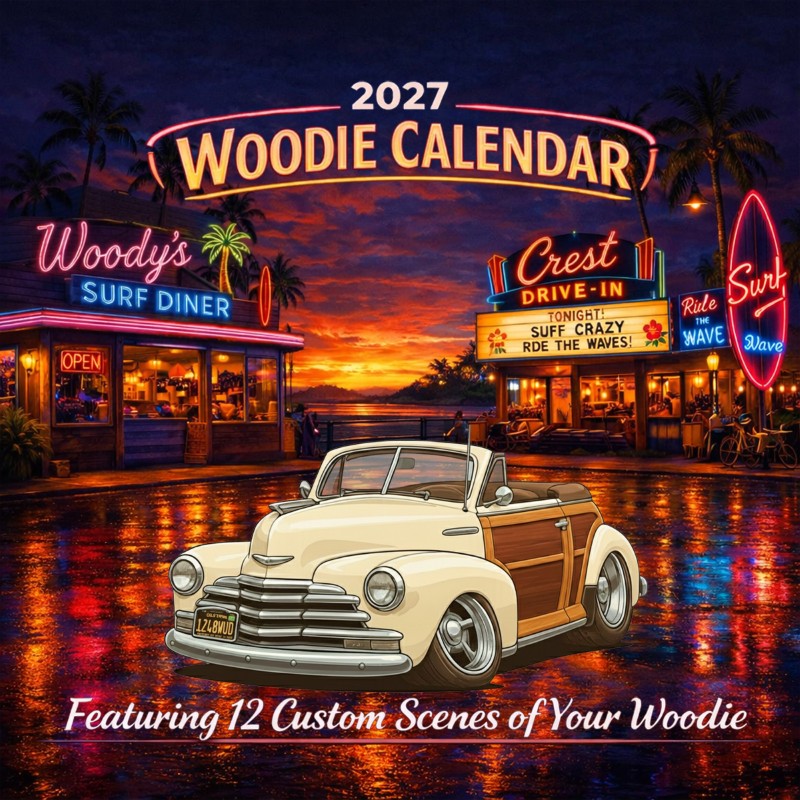 2027 Woodie Neon Calendar 1248WUD-CA