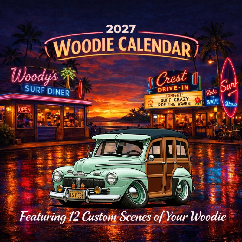 2027 Woodie Neon Calendar 15V596-CA