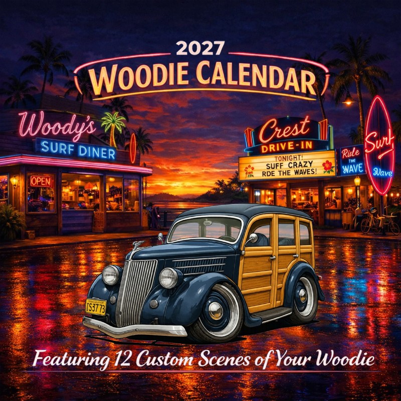 2027 Woodie Neon Calendar 1S3773-CA