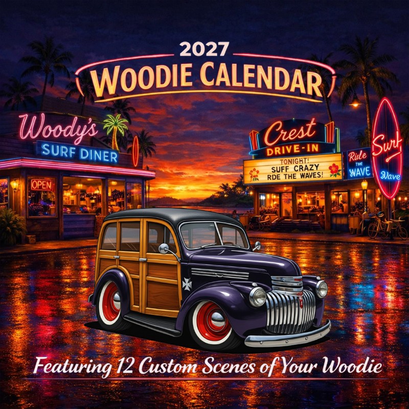2027 Woodie Neon Calendar 200007-XX