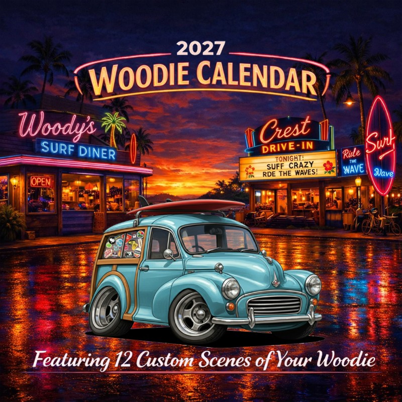 2027 Woodie Neon Calendar 200022-XX