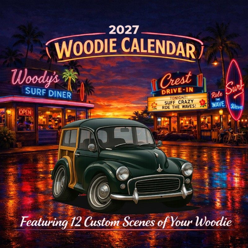 2027 Woodie Neon Calendar 200023-XX