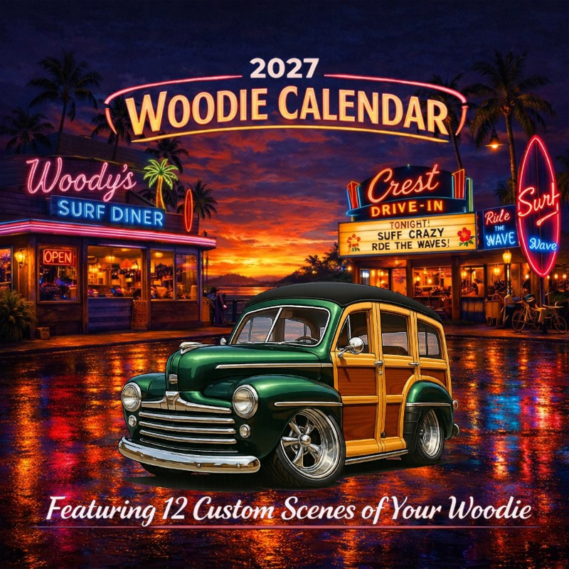 2027 Woodie Neon Calendar 2DSHORE-CA