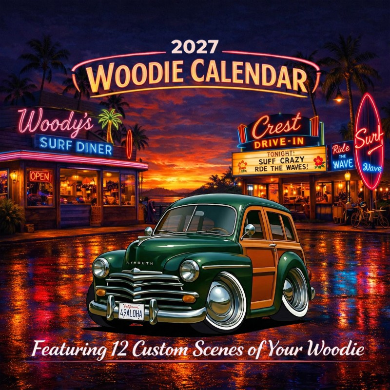 2027 Woodie Neon Calendar 49ALOHA-CA