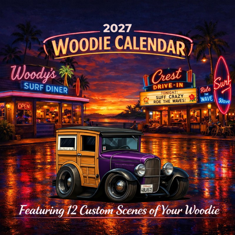 2027 Woodie Neon Calendar 4BLV672-CA