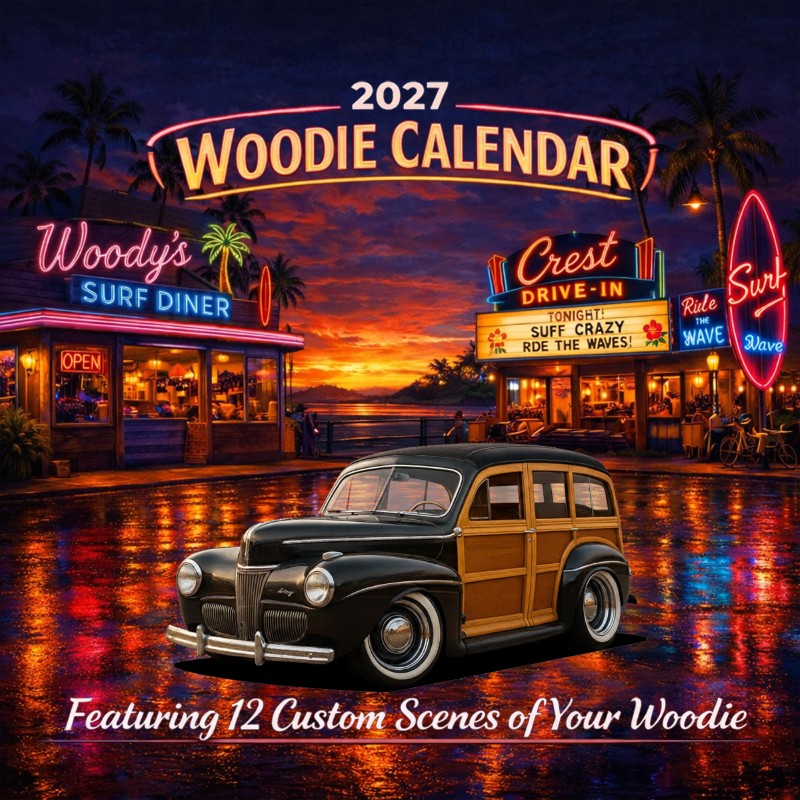 2027 Woodie Neon Calendar 4PUN873-CA