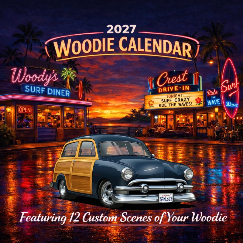 2027 Woodie Neon Calendar 5FML623-CA