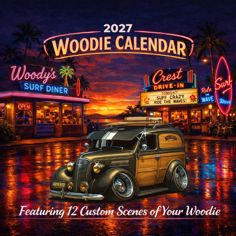 2027 Woodie Neon Calendar 5VBP544-CA