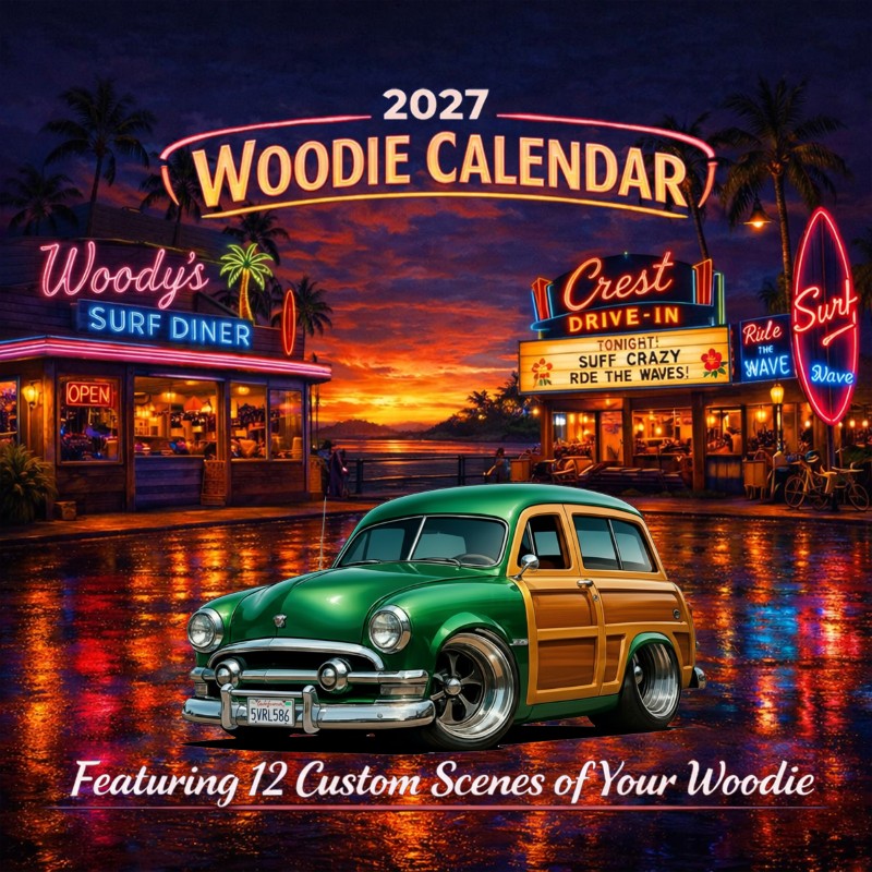 2027 Woodie Neon Calendar 5VRL586-CA