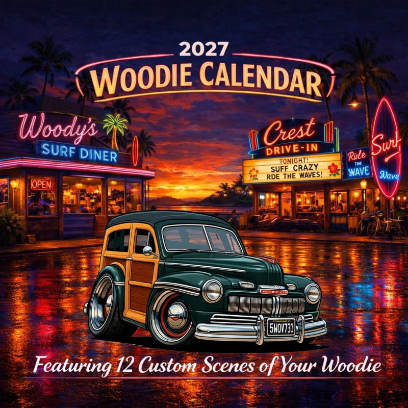 2027 Woodie Neon Calendar 5WOV731-CA