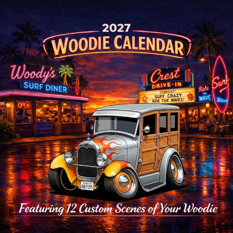 2027 Woodie Neon Calendar 6HLP395-CA