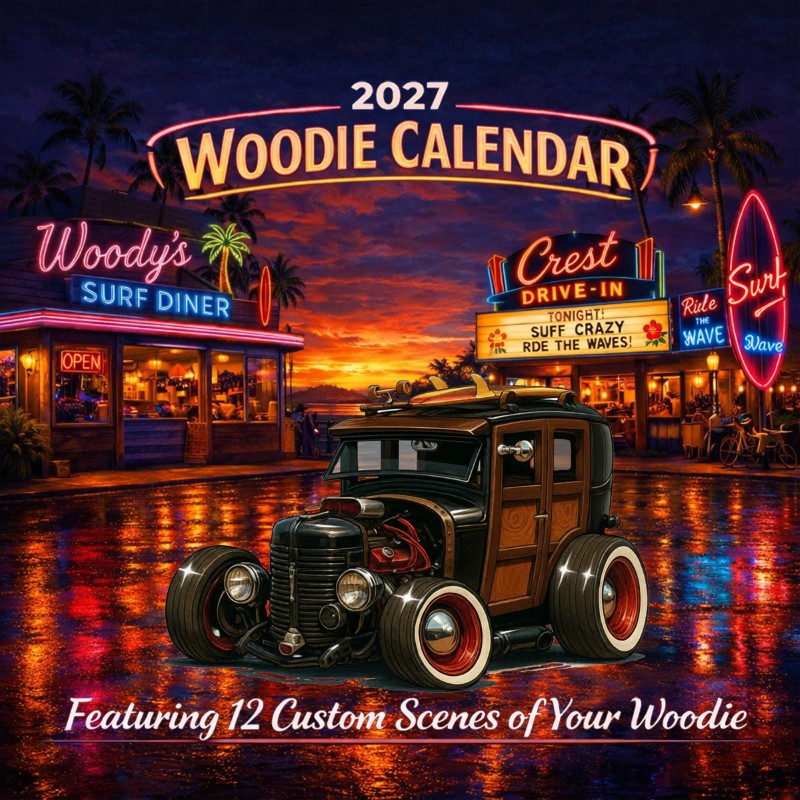 2027 Woodie Neon Calendar 6NNY186-CA