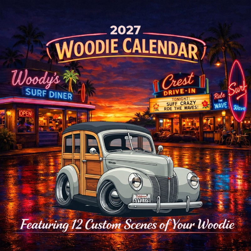 2027 Woodie Neon Calendar 6VYD728-CA